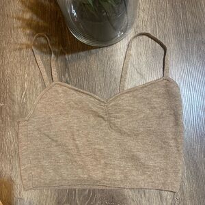 Wilfred Aritzia Beige Sweater Crop Tank Top Size Medium